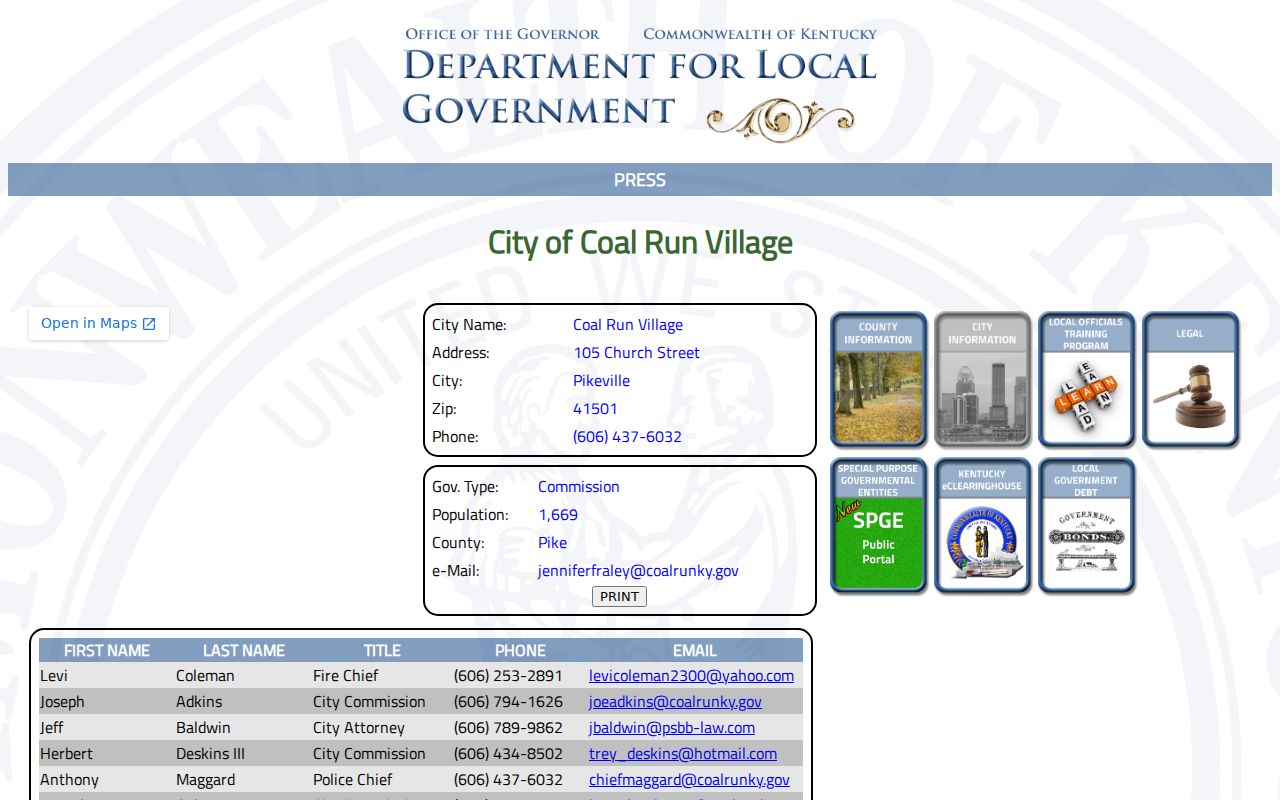 Pike County context for Coal Run Village criminal records from Kentucky